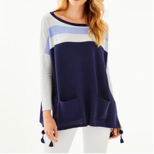 NWT Lilly Pulitzer Elba Coolmax True Navy Moonight Blue Sweater